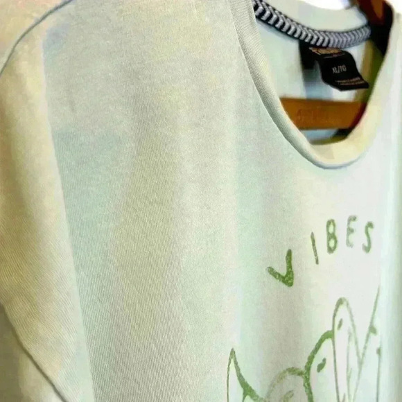 Far West Good Vibes Women's XL Crop T-Shirt Hang Ten Hippie Summer Yogi Gym Sage - Picture 3 of 6